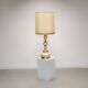 Lampe Cenacchi surdimensionnée beige et or. Vers 1980.