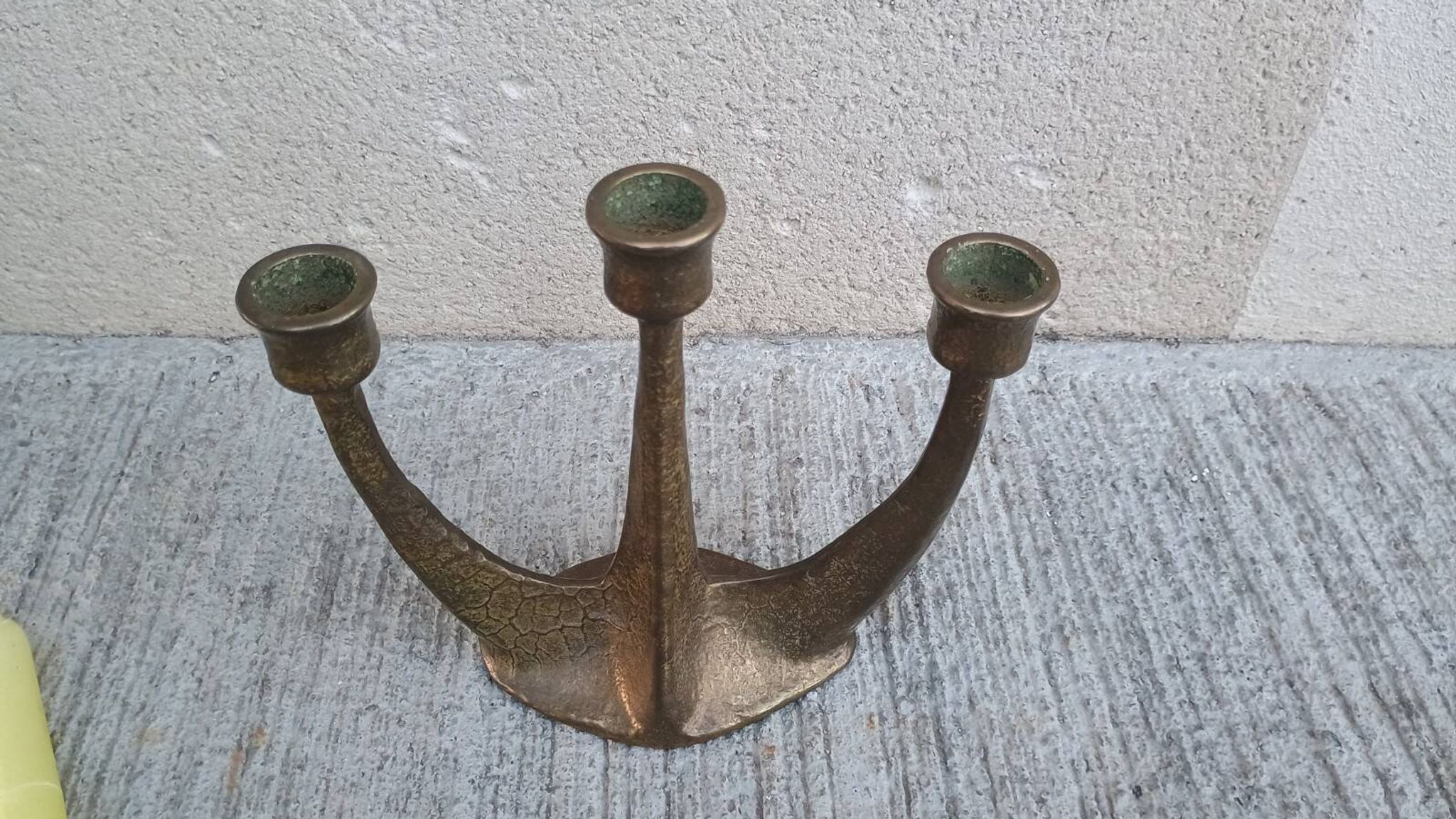 Brutalist bronze chandelier by Horst Dalbeck, Germany, Gilde Handwerk, 1970.