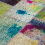 Tapis de patchwork turc surteint fait à la main 205 cm x 302 cm