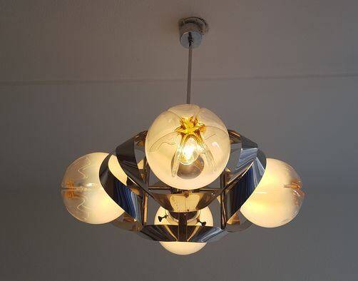 Mazzega Murano Space Age Chandelier 70s