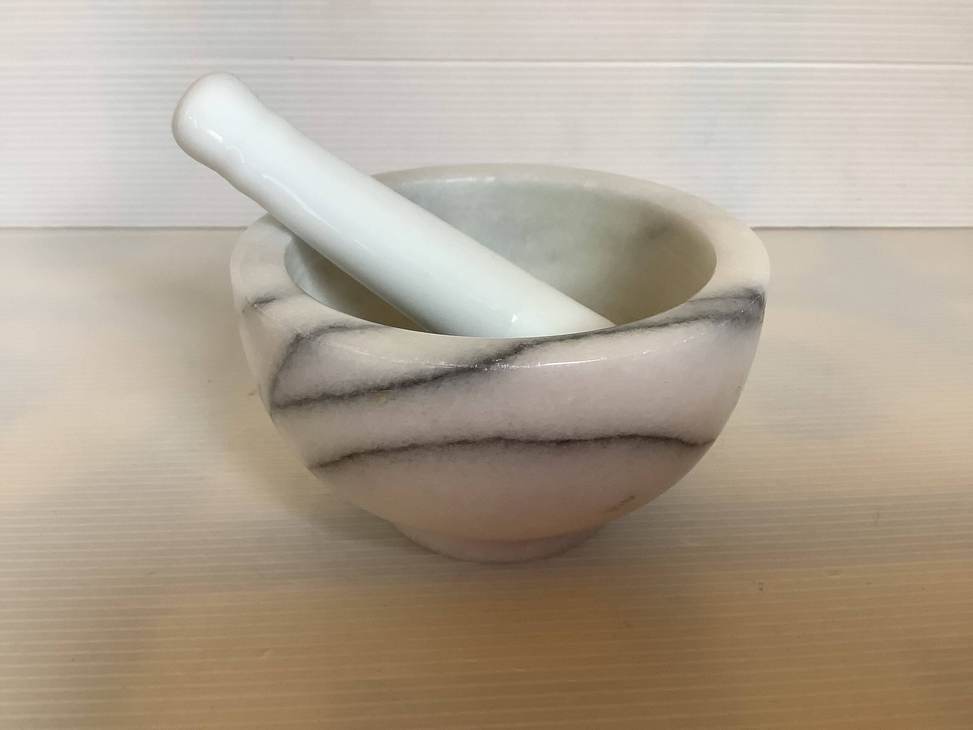 Marble mortar and pestle