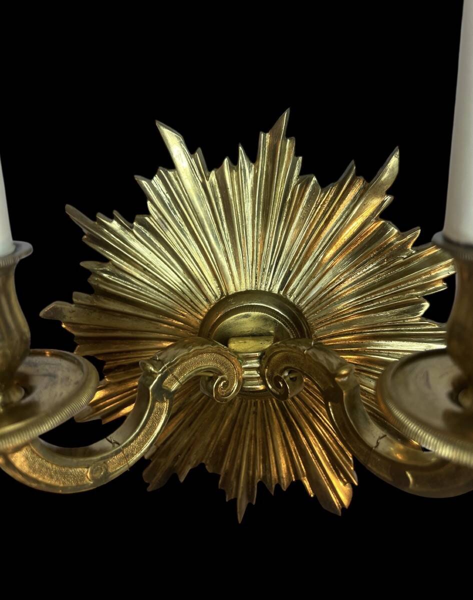 Pair of sun wall lights