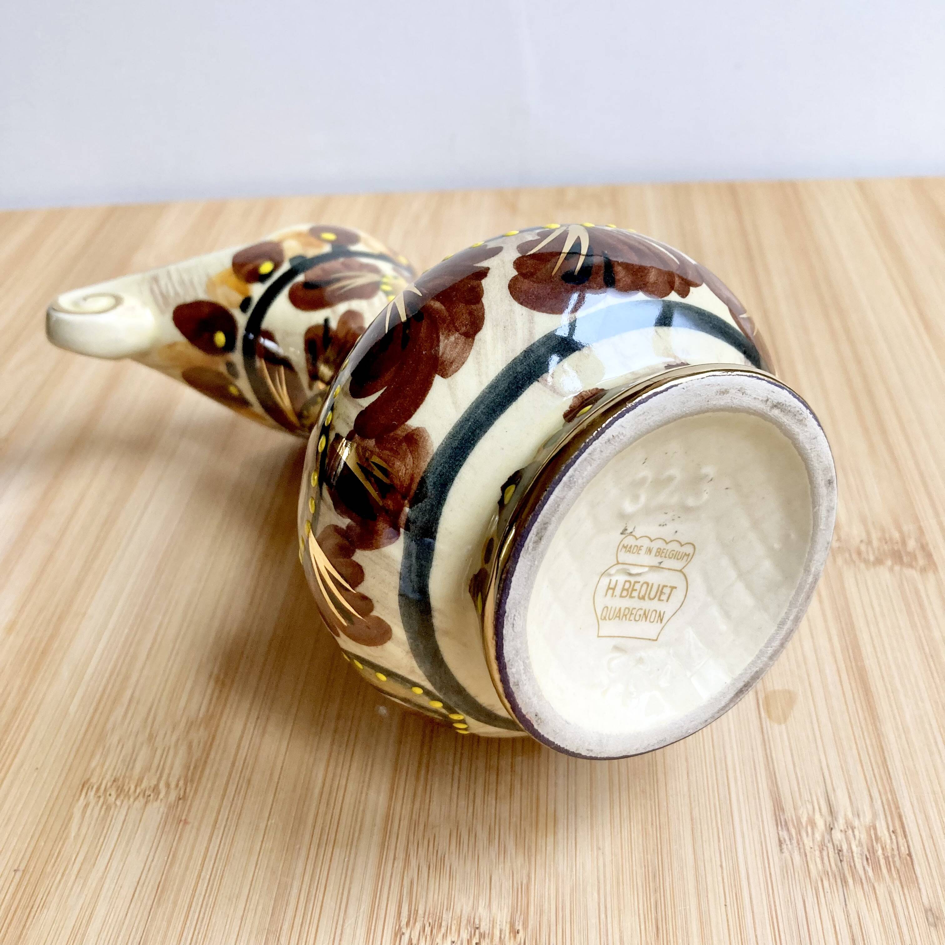 Jug / pitcher Belgian ceramics from Quaregnon / Hubert Bequetde