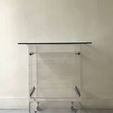 Desk in plexiglass by David Lange for Roche Bobois, design 1970.