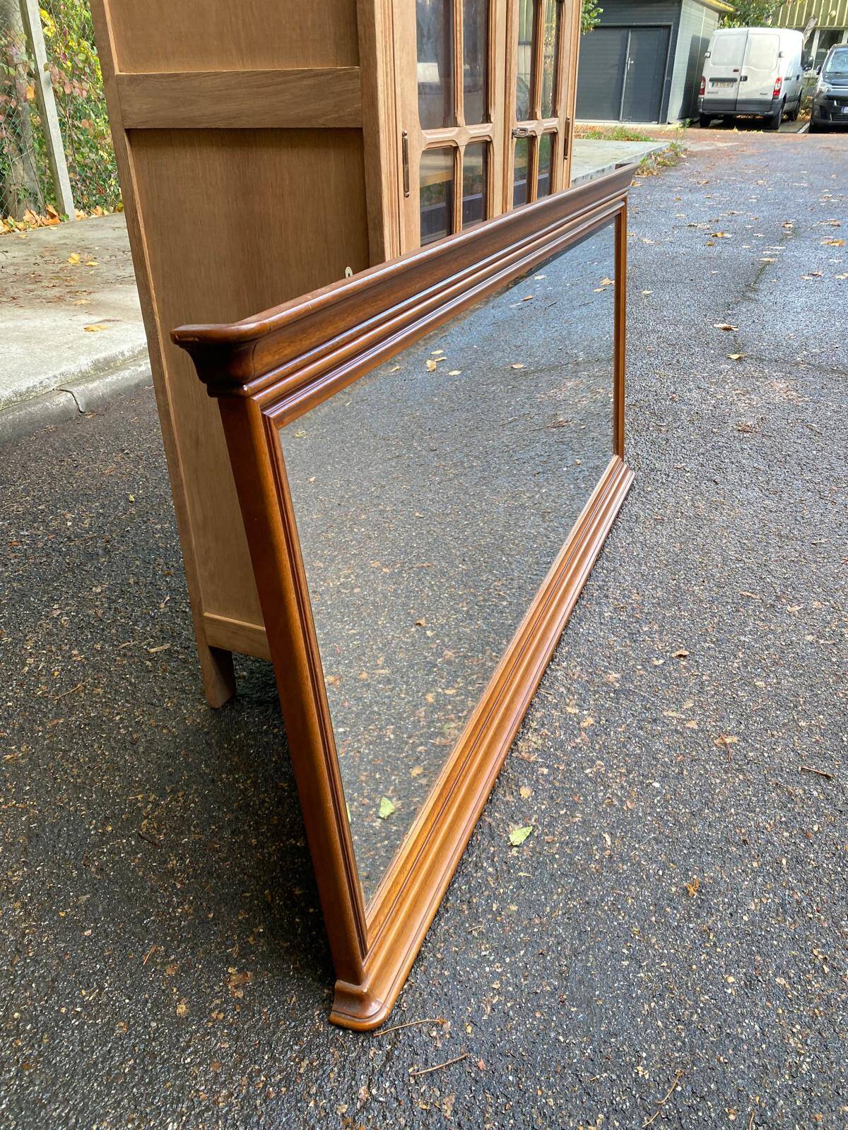 Louis Philippe style bistro/brasserie mirror in solid wood, 195x85