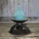 Large hammered wrought iron candlestick tripod, modernist candle holder.
