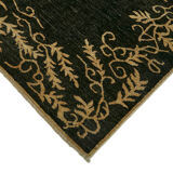 Hand-knotted anatolian antique 1970s 213 cm x 298 cm black wool carpet