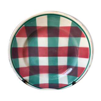 Serving dish round earth of iron earthenware of Givors
