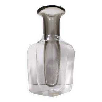 Transparent and Grey Sommerso Murano Glass Vase by Hora P