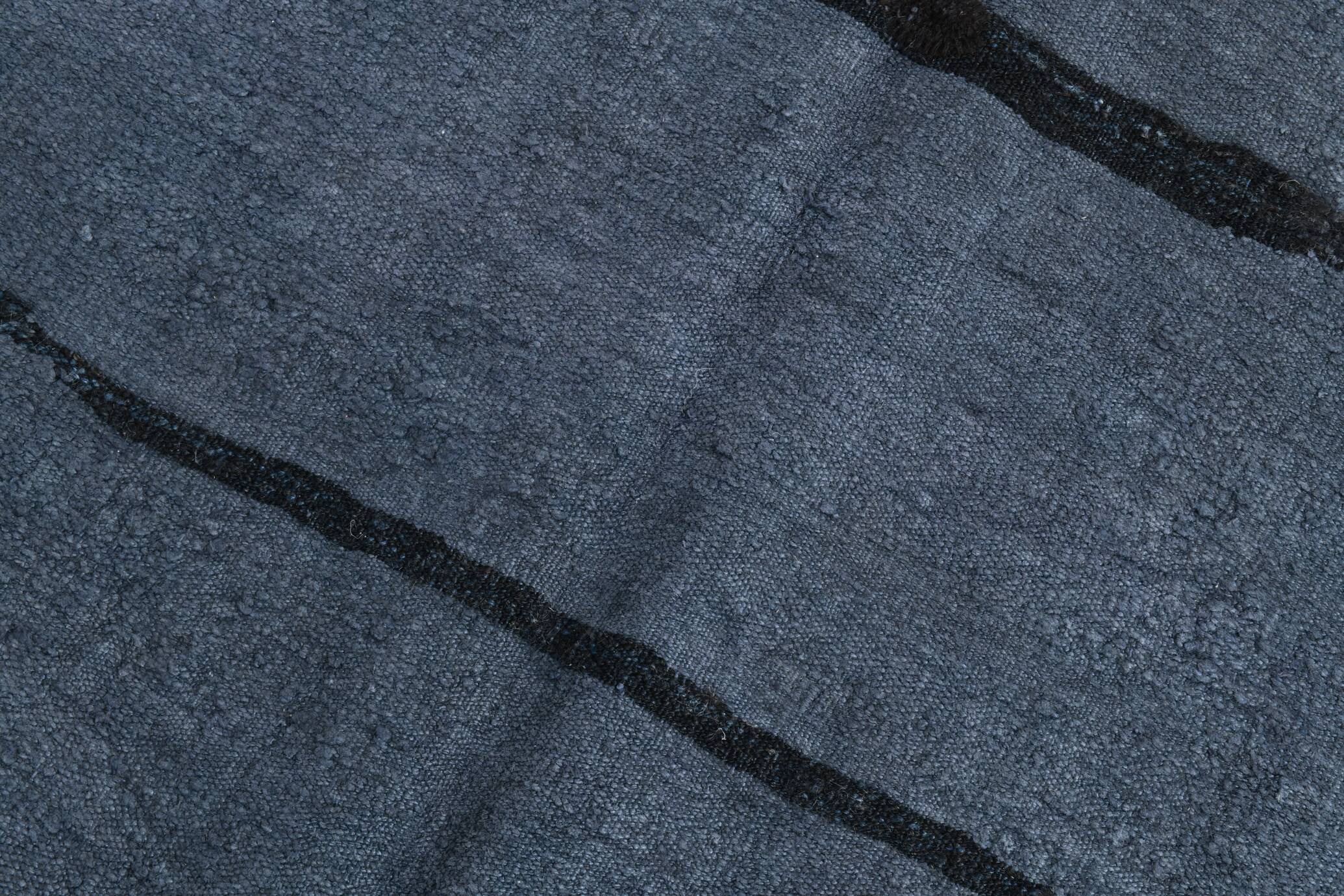 Blue & Black Ethnic Vintage Kilim Rug, 174x204Cm