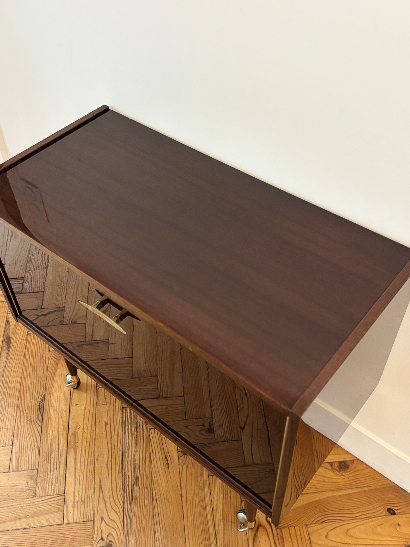 1960s bar cabinet on wheels
