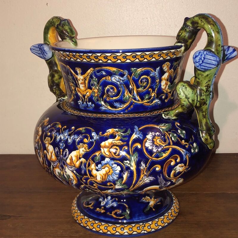 Big vase gien dragon coves blue renaissance décor