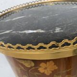 Transition style snack table in 20th century marquetry