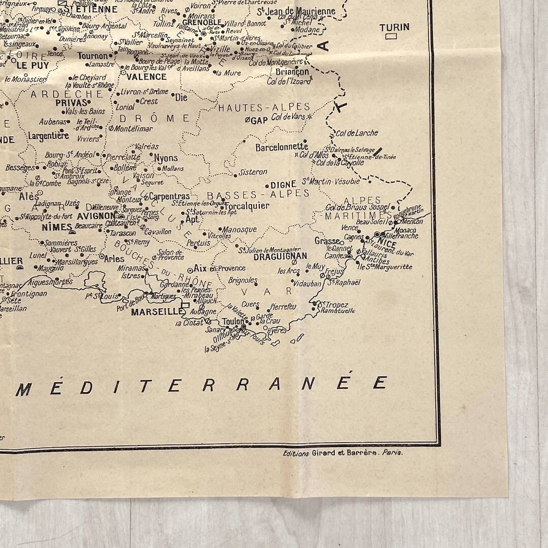 Vintage 1940 Occupied Zone Boundary Map