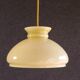 Old pendant light in pale young glass - mounted with cable and new socket