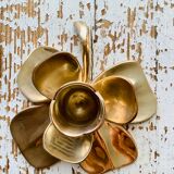 Brass clover candle holder