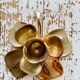 Brass clover candle holder