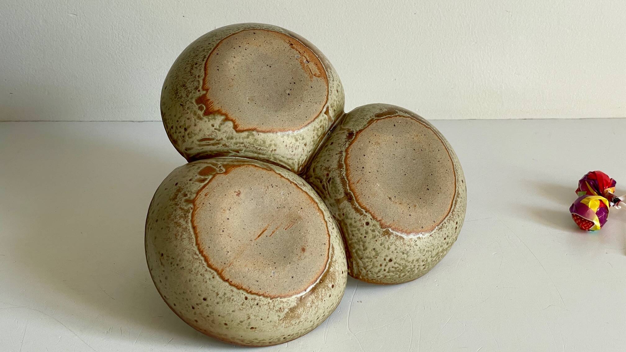 Vintage glazed stoneware appetizer dish