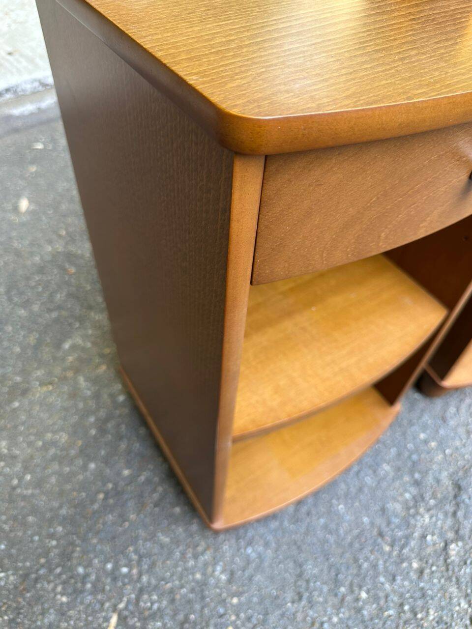 2 contemporary wooden bedside tables from the 2000s.