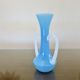 Blue opaline and opalescent glass soliflore vase, 1960s-70s.