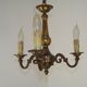 Art Nouveau bronze chandelier with 3 lights, France