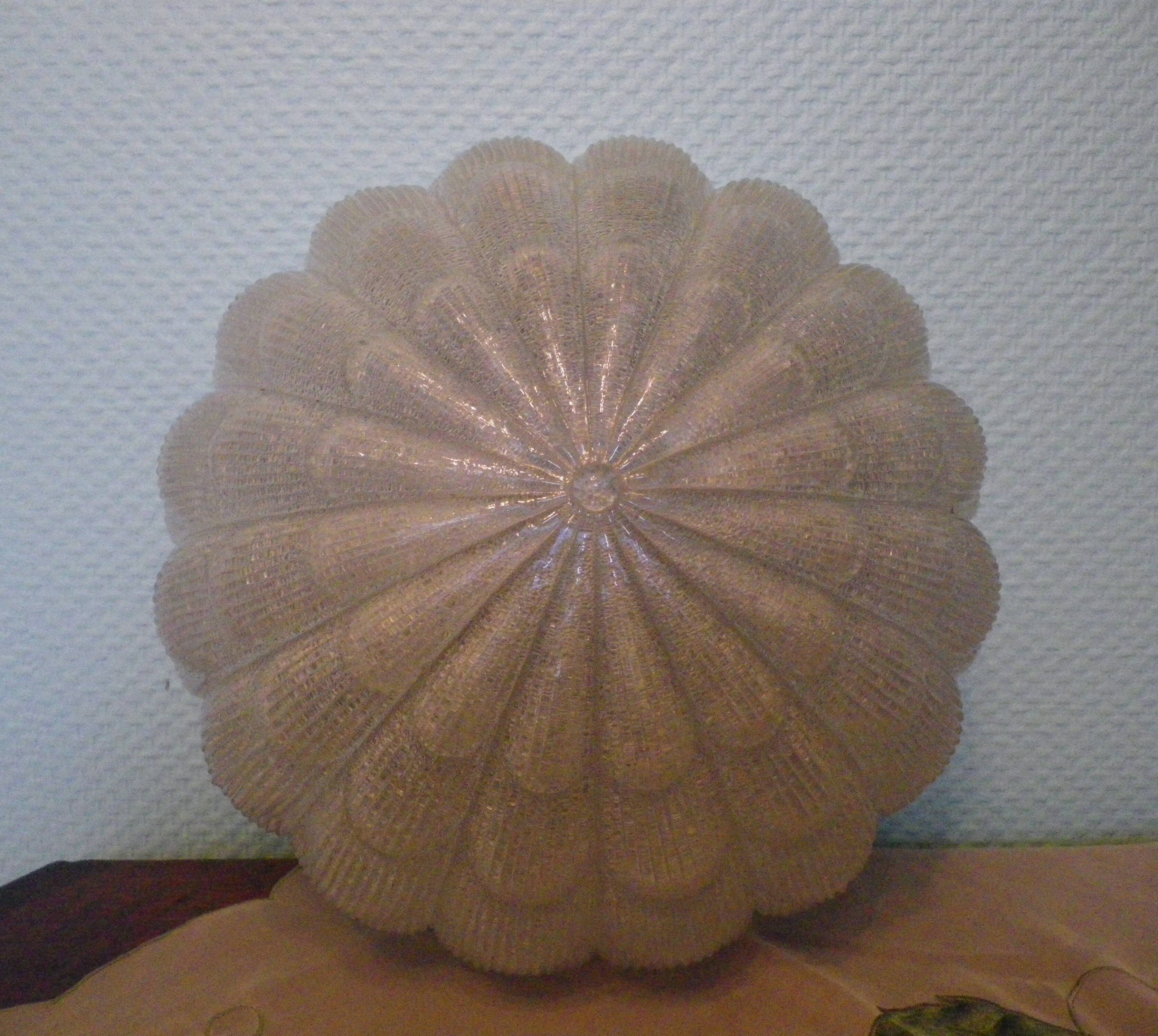 Flower-shaped press glass and glass ceiling light