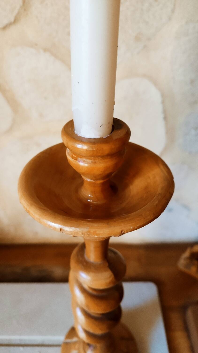 Wooden candle holder
