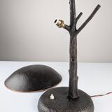 Hammered Copper Sculptural Lamp in the Shape of a Tree, Mid-Century Modern