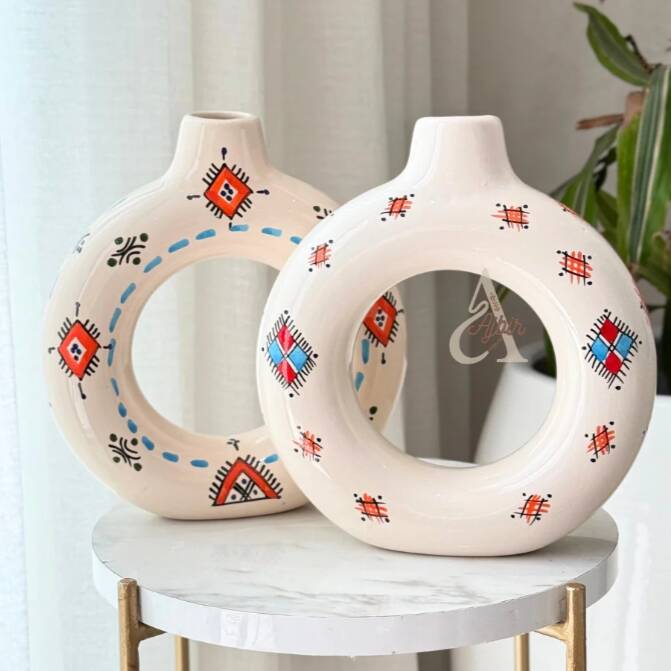 Handcrafted vase Tafoukt Amazigh Ameqrane