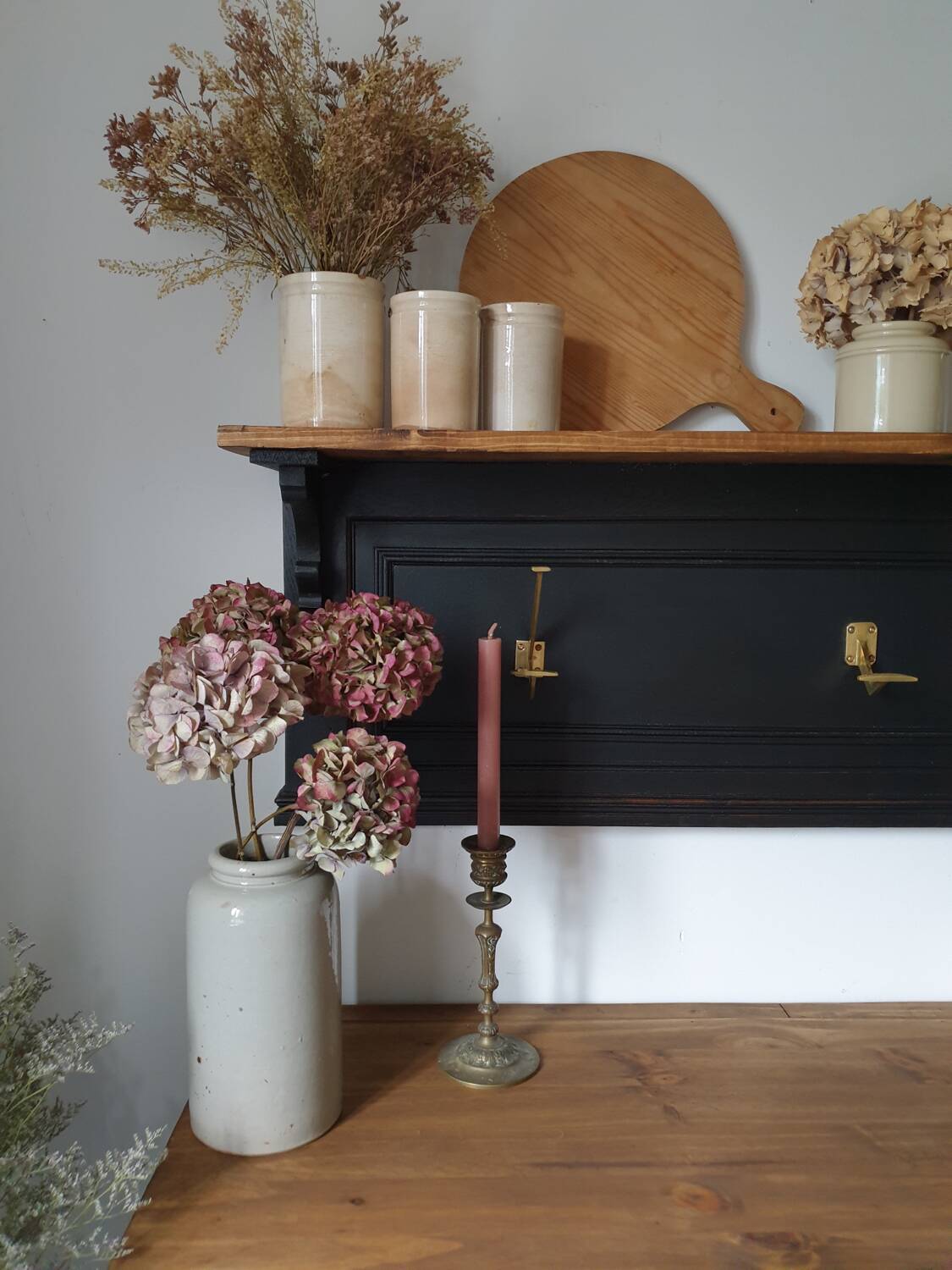 Oak shelf coat rack
