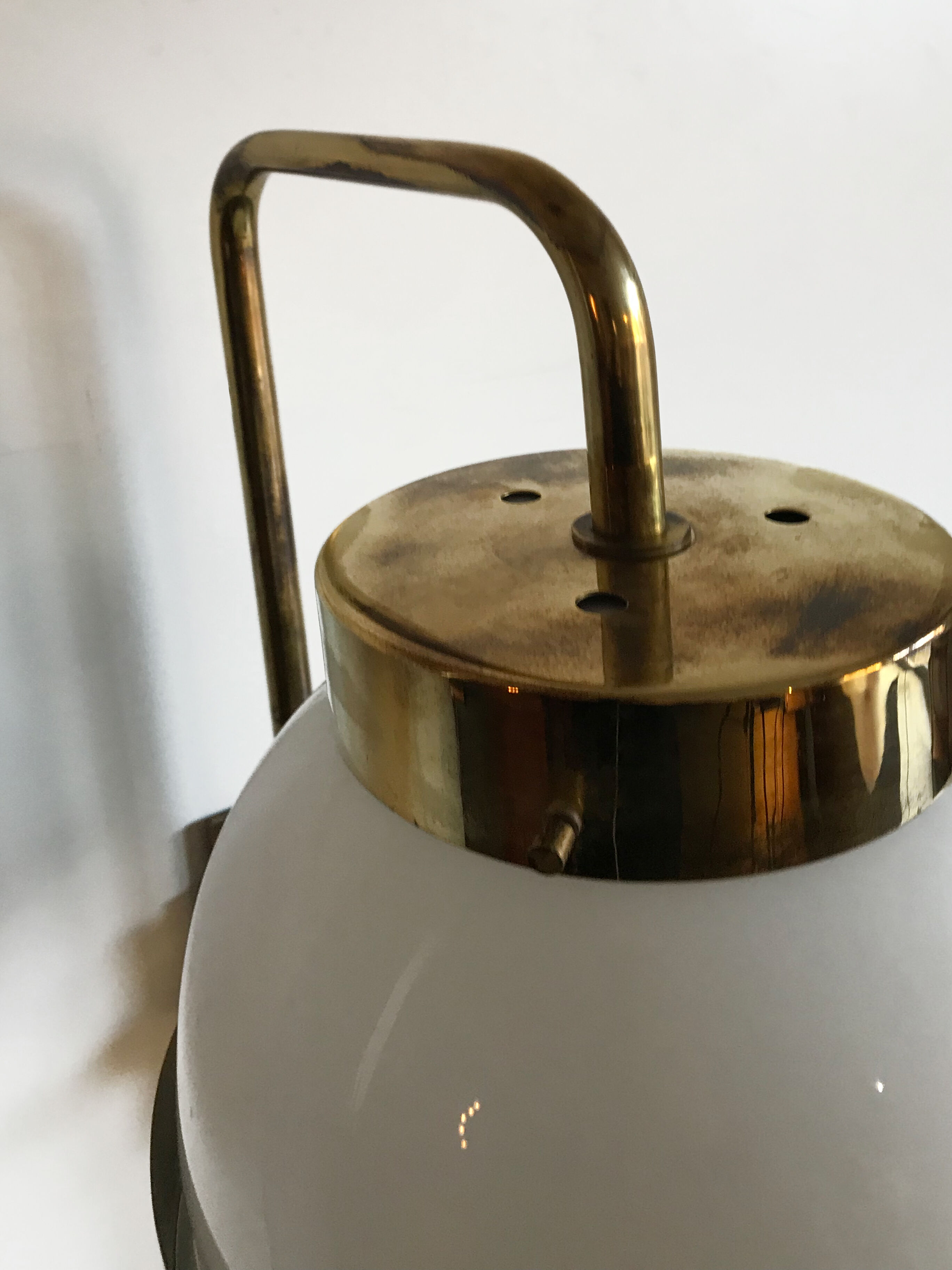 Sergio Mazza for Artemide, Italian "Delta" glass brass wall lamp 1960s