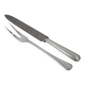Christofle America, Art Deco, 2-piece silver-plated carving set.