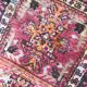 Small antique Turkish carpet Anatolia handmade 45x92 cm