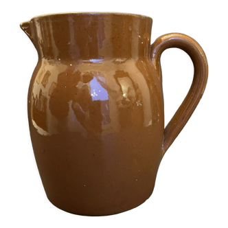 Glazed stoneware pitcher