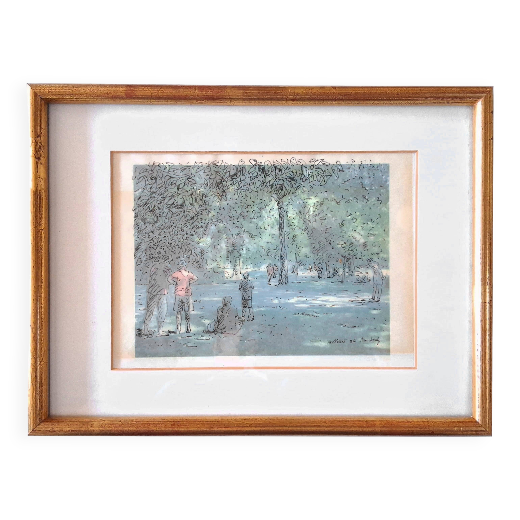 Painting - Henry Maillot - Scene in Borély Park, Marseille (2006)