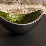 Metal pocket tray, green enameled interior