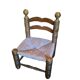 Pair of low fireplace chairs in turned wood and straw, Charles style.