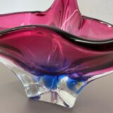 2,5 Kg Floral Glass Bowl Shell Centerpiece by Fratelli Toso Murano, Italy, 1970s