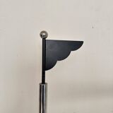 Italian Postmodern Chrome, Black Wood and Glass Shelf by Ponti Terenghi, 1980s