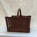 Wicker, vintage rattan pyre basket