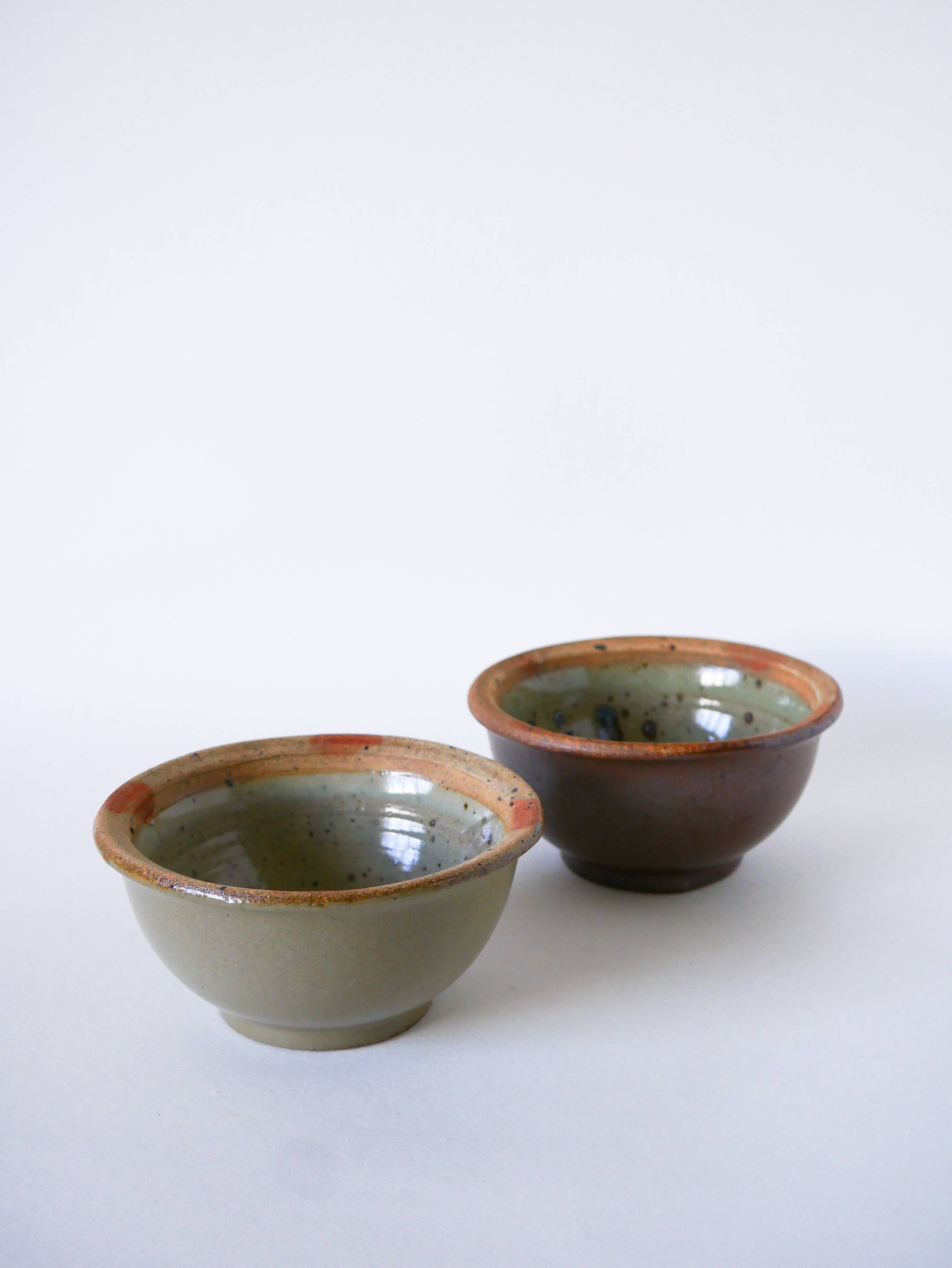 Pair of glazed stoneware bowls, 1970