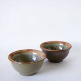 Pair of glazed stoneware bowls, 1970