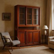 Vintage larch sideboard with sliding metal doors, Italy, 20th century