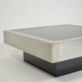 Willy Rizzo style black and chrome coffee table