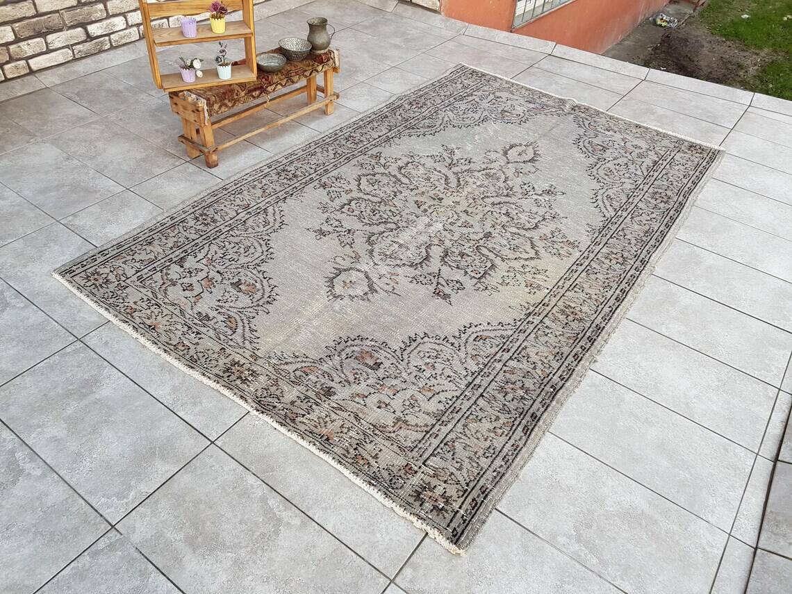 Vintage Turkish Grey Rug sku420