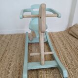 Wooden and celadon green rocking horse