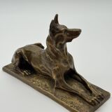 Bronze sculpture "German Shepherd" by Charles Virion (1865-1946)
