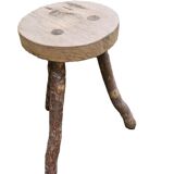 Vintage Brutalist Stool in the Style of Jean Touret 1960