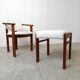 Vintage boucle armchair with foot stool, 1960s