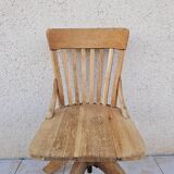 Swivel office chair in blond oak circa 1930